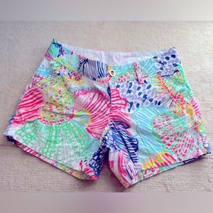 Lilly pulitzer pink green blue yellow Callahan shorts size 0